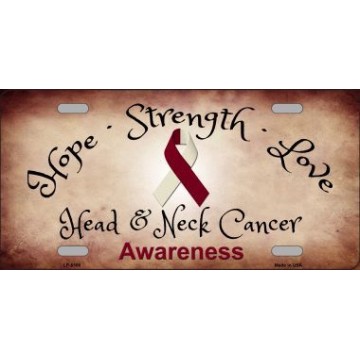 Head And Neck Cancer Ribbon Metal License Plate